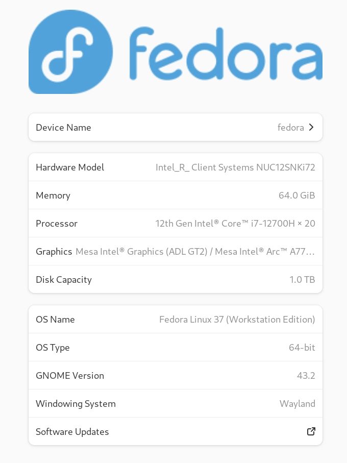 fedora 37 and intel arc